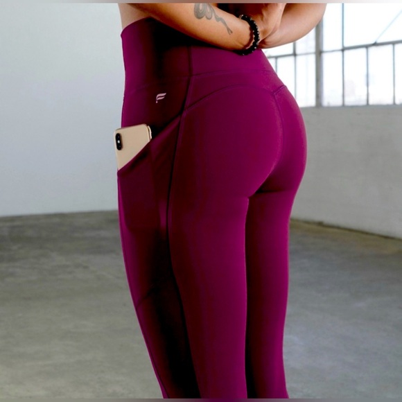 Fabletics Pants - Fabletics Purple High-Waisted Leggings with Seamless Design